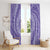 Tahitian Tiare Flower Window Curtain Violet Polynesian Pattern