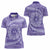 Tahitian Tiare Flower Women Polo Shirt Violet Polynesian Pattern