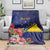 Personalised Tokelau Tropical Hibiscus Blanket With Polynesian Plumeria Tattoo