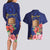 Personalised Tokelau Tropical Hibiscus Couples Matching Long Sleeve Bodycon Dress and Hawaiian Shirt With Polynesian Plumeria Tattoo