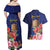 Personalised Tokelau Tropical Hibiscus Couples Matching Off Shoulder Maxi Dress and Hawaiian Shirt With Polynesian Plumeria Tattoo