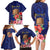 Personalised Tokelau Tropical Hibiscus Family Matching Long Sleeve Bodycon Dress and Hawaiian Shirt With Polynesian Plumeria Tattoo