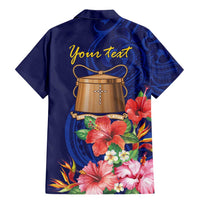 Personalised Tokelau Tropical Hibiscus Family Matching Mermaid Dress and Hawaiian Shirt With Polynesian Plumeria Tattoo