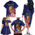 Personalised Tokelau Tropical Hibiscus Family Matching Off The Shoulder Long Sleeve Dress and Hawaiian Shirt With Polynesian Plumeria Tattoo