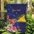 Personalised Tokelau Tropical Hibiscus Garden Flag With Polynesian Plumeria Tattoo