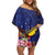 Personalised Tokelau Tropical Hibiscus Off Shoulder Short Dress With Polynesian Plumeria Tattoo