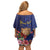 Personalised Tokelau Tropical Hibiscus Off Shoulder Short Dress With Polynesian Plumeria Tattoo