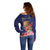 Personalised Tokelau Tropical Hibiscus Off Shoulder Sweater With Polynesian Plumeria Tattoo