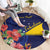 Personalised Tokelau Tropical Hibiscus Round Carpet With Polynesian Plumeria Tattoo