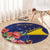 Personalised Tokelau Tropical Hibiscus Round Carpet With Polynesian Plumeria Tattoo