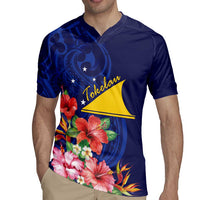 Personalised Tokelau Tropical Hibiscus Rugby Jersey With Polynesian Plumeria Tattoo