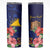 Personalised Tokelau Tropical Hibiscus Skinny Tumbler With Polynesian Plumeria Tattoo