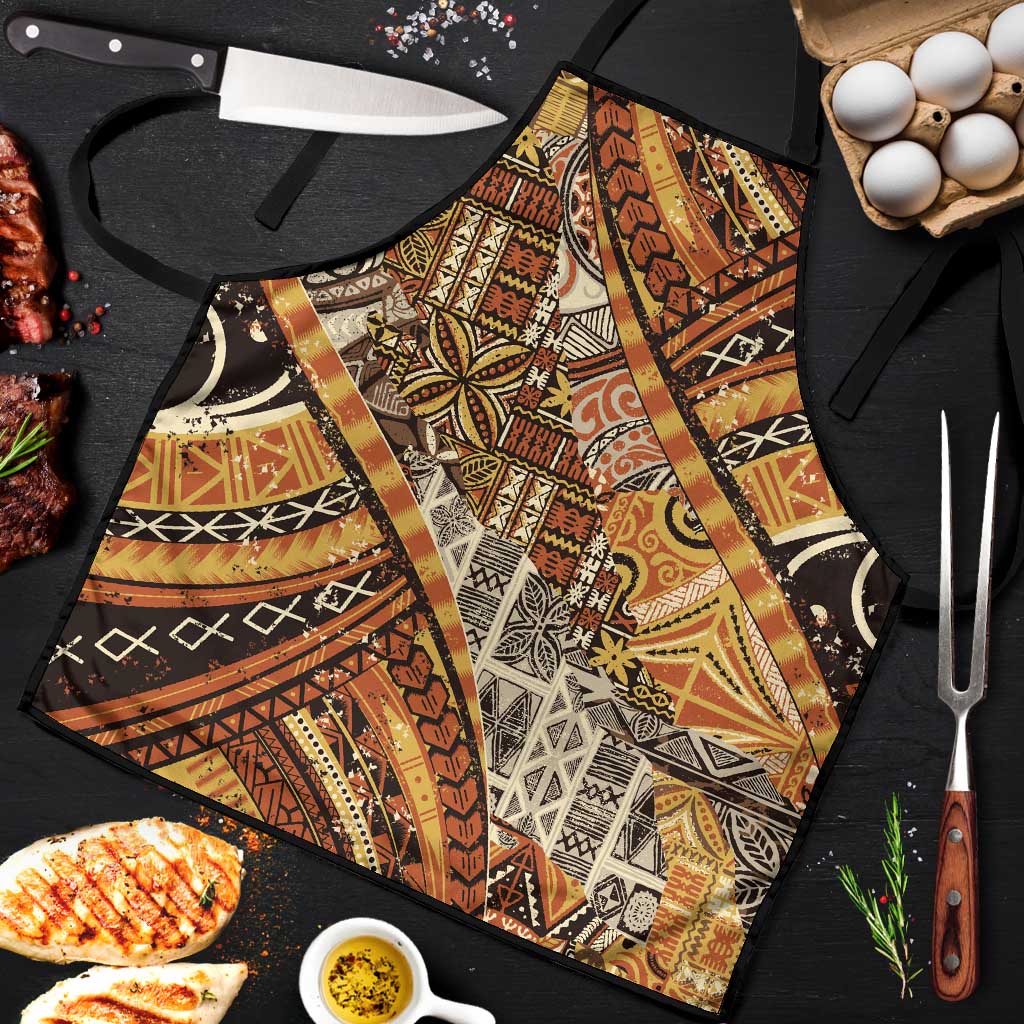 Hawaiian Style Tapa Apron Vintage Seamless Pattern LT9 Red - Polynesian Pride