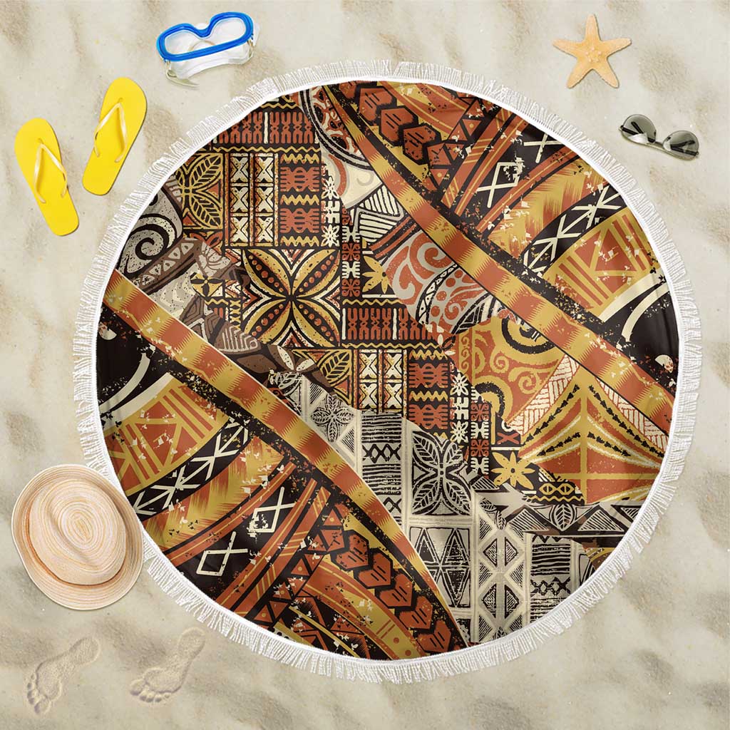 Hawaiian Style Tapa Beach Blanket Vintage Seamless Pattern LT9 One Size 150cm Red - Polynesian Pride