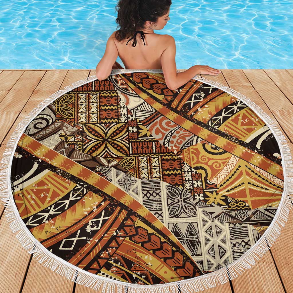 Hawaiian Style Tapa Beach Blanket Vintage Seamless Pattern LT9 - Polynesian Pride