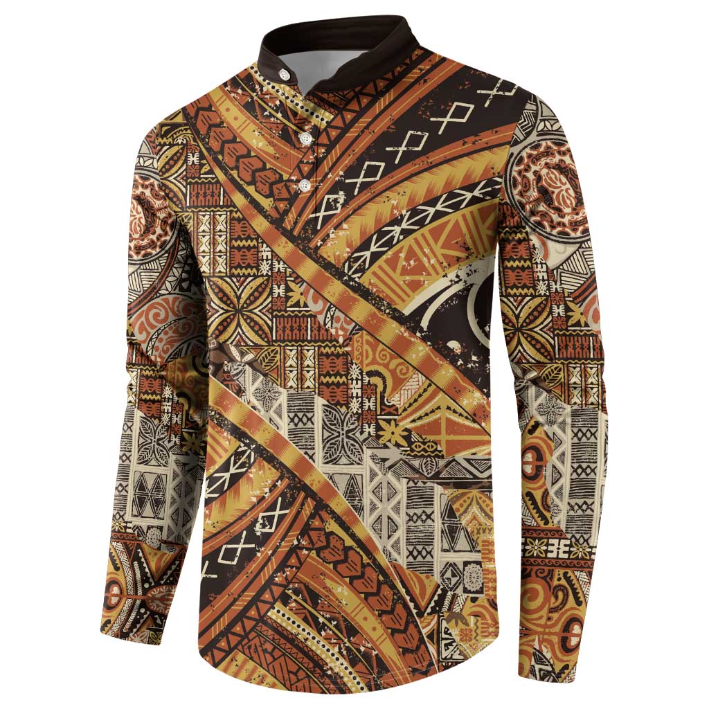 Hawaiian Style Tapa Button Sweatshirt Vintage Seamless Pattern LT9 - Polynesian Pride