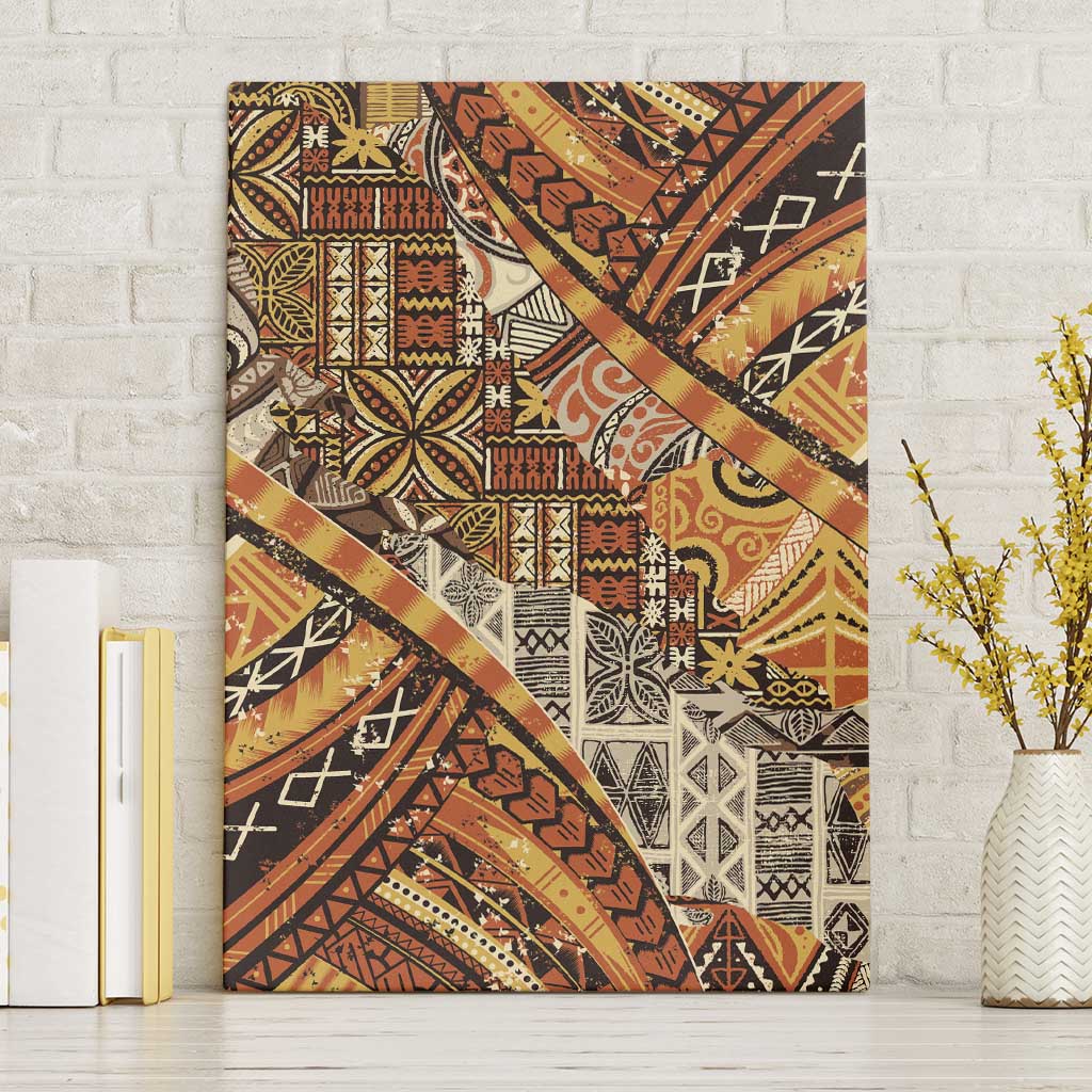 Hawaiian Style Tapa Canvas Wall Art Vintage Seamless Pattern LT9 Without Frame Red - Polynesian Pride