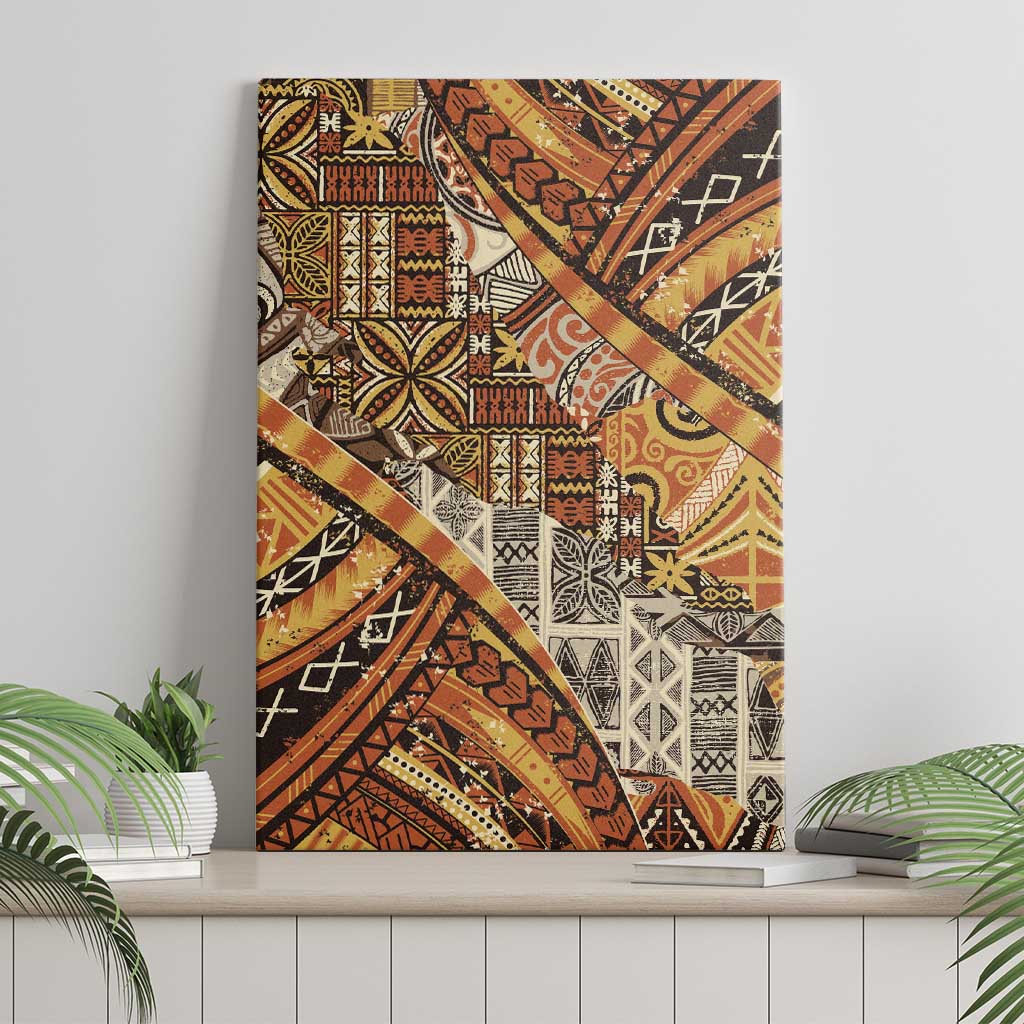Hawaiian Style Tapa Canvas Wall Art Vintage Seamless Pattern LT9 - Polynesian Pride