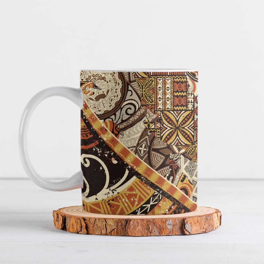 Hawaiian Style Tapa Ceramic Mug Vintage Seamless Pattern LT9 Red - Polynesian Pride