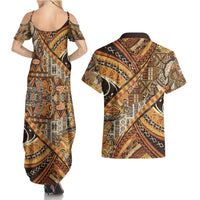 Hawaiian Style Tapa Couples Matching Summer Maxi Dress and Hawaiian Shirt Vintage Seamless Pattern LT9 - Polynesian Pride