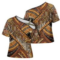 Hawaiian Style Tapa Cross Shoulder Shirt Vintage Seamless Pattern LT9 - Polynesian Pride