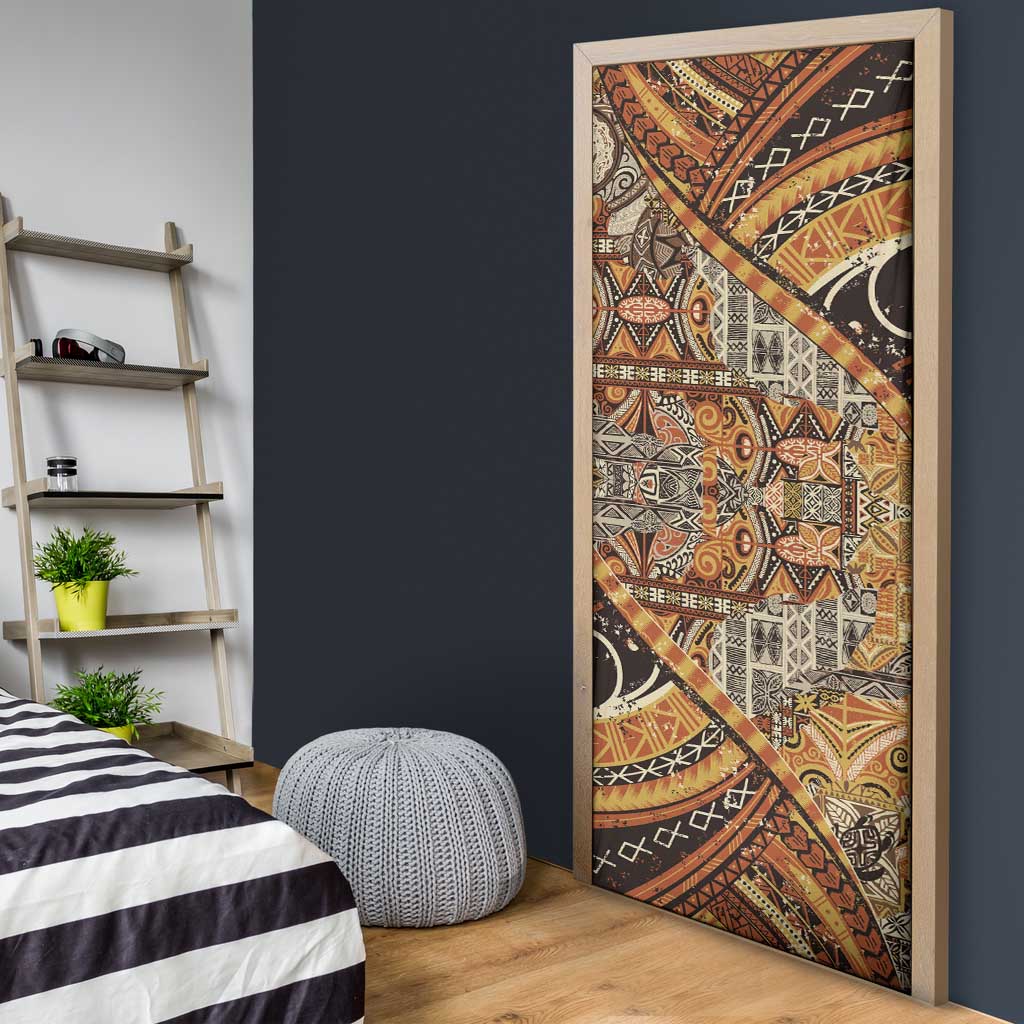 Hawaiian Style Tapa Door Cover Vintage Seamless Pattern LT9 - Polynesian Pride
