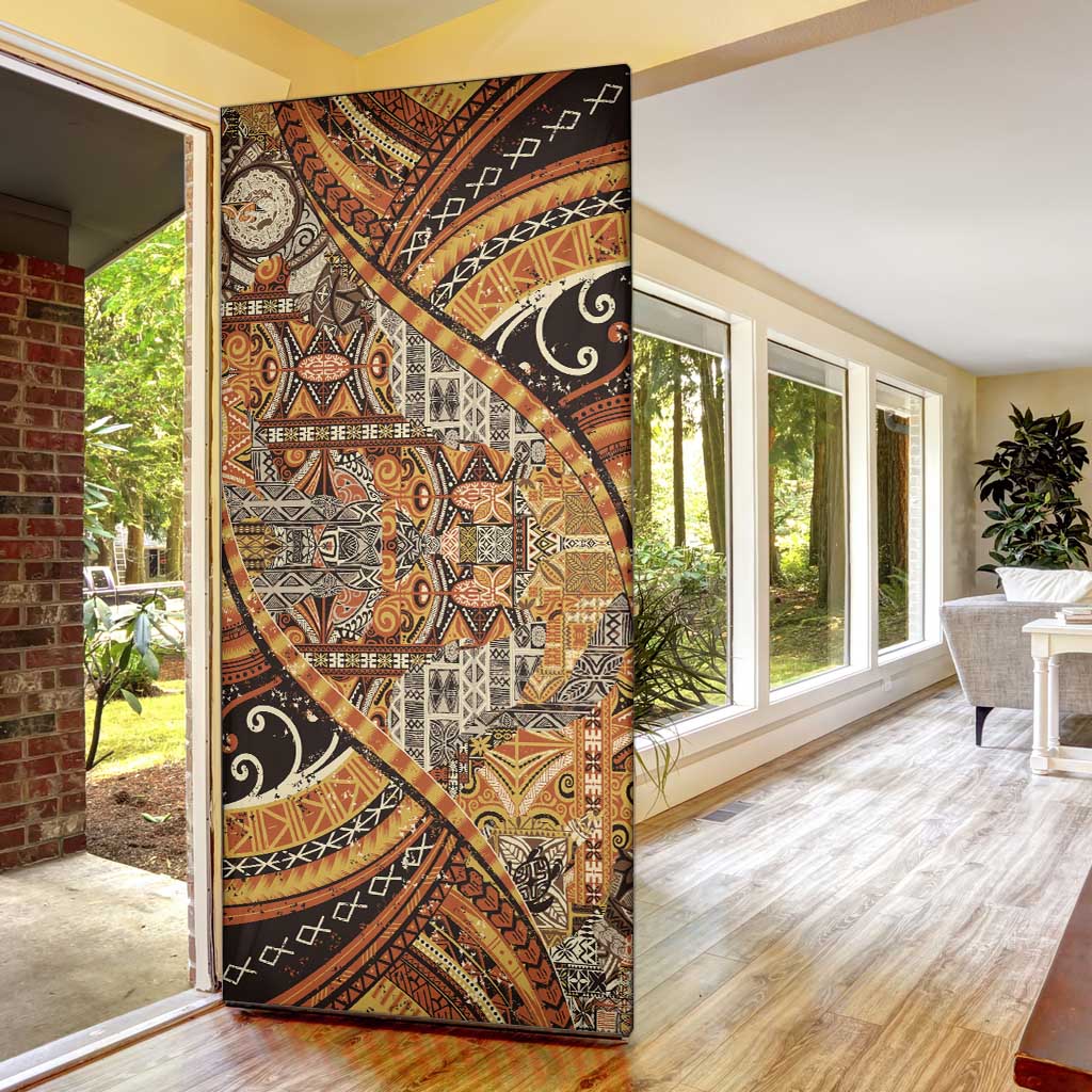 Hawaiian Style Tapa Door Cover Vintage Seamless Pattern LT9 - Polynesian Pride