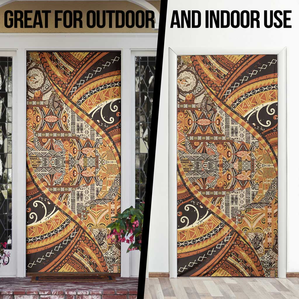 Hawaiian Style Tapa Door Cover Vintage Seamless Pattern LT9 - Polynesian Pride