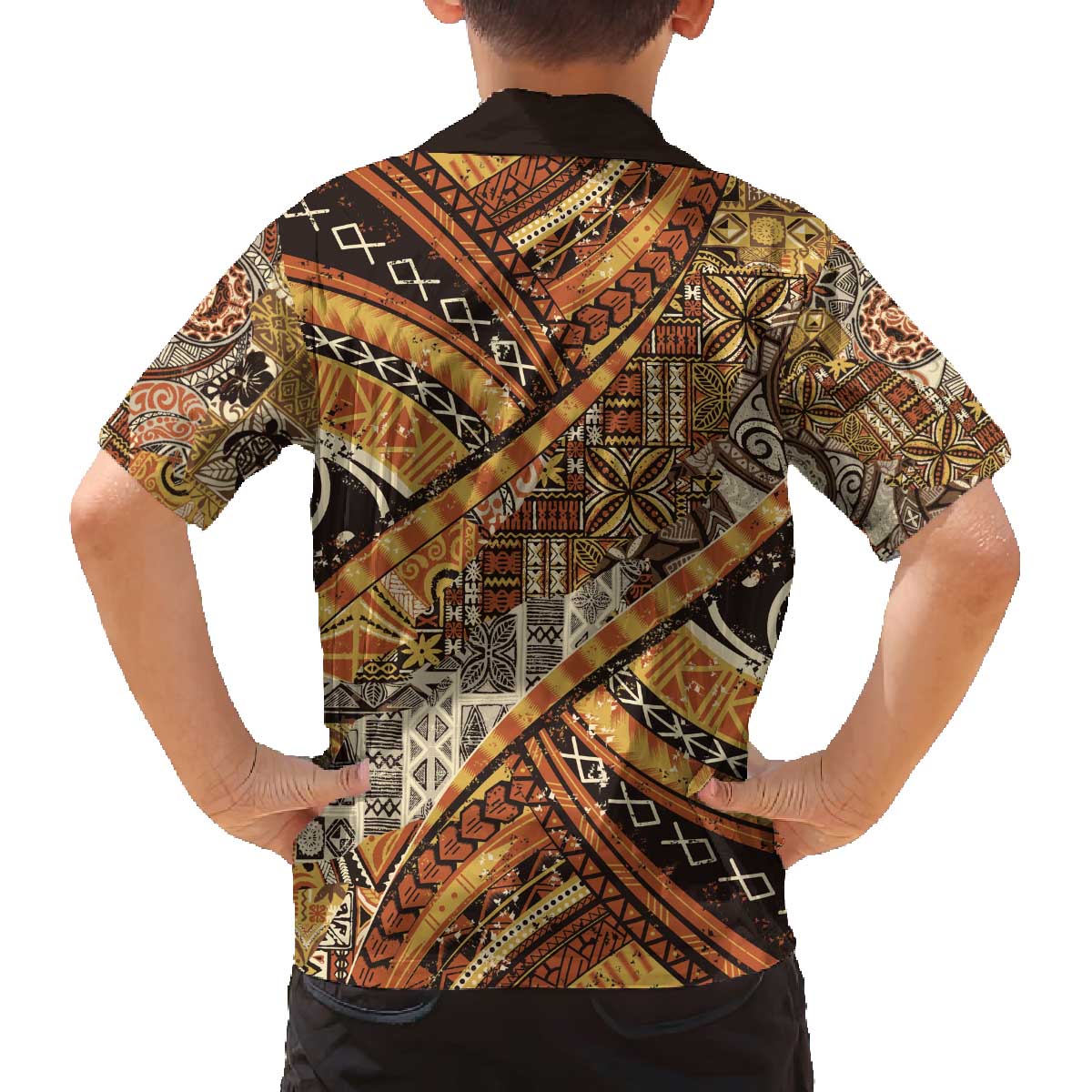 Hawaiian Style Tapa Family Matching Off The Shoulder Long Sleeve Dress and Hawaiian Shirt Vintage Seamless Pattern - Polynesian Pride