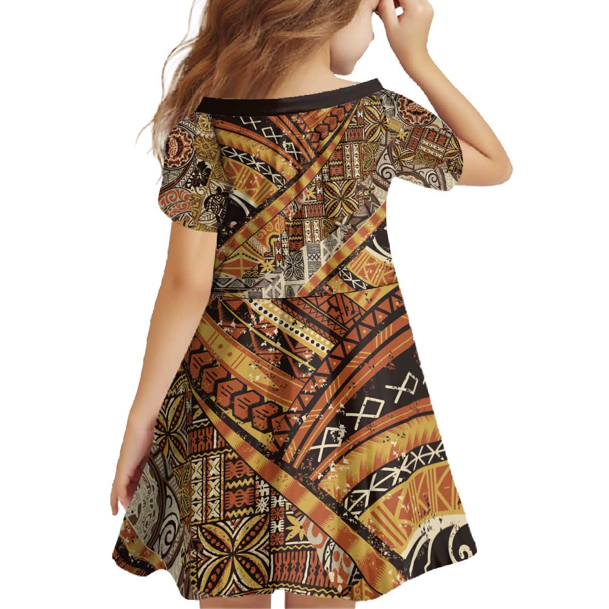 Hawaiian Style Tapa Family Matching Off The Shoulder Long Sleeve Dress and Hawaiian Shirt Vintage Seamless Pattern - Polynesian Pride