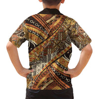 Hawaiian Style Tapa Family Matching Short Sleeve Bodycon Dress and Hawaiian Shirt Vintage Seamless Pattern - Polynesian Pride