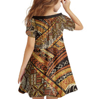 Hawaiian Style Tapa Family Matching Short Sleeve Bodycon Dress and Hawaiian Shirt Vintage Seamless Pattern - Polynesian Pride