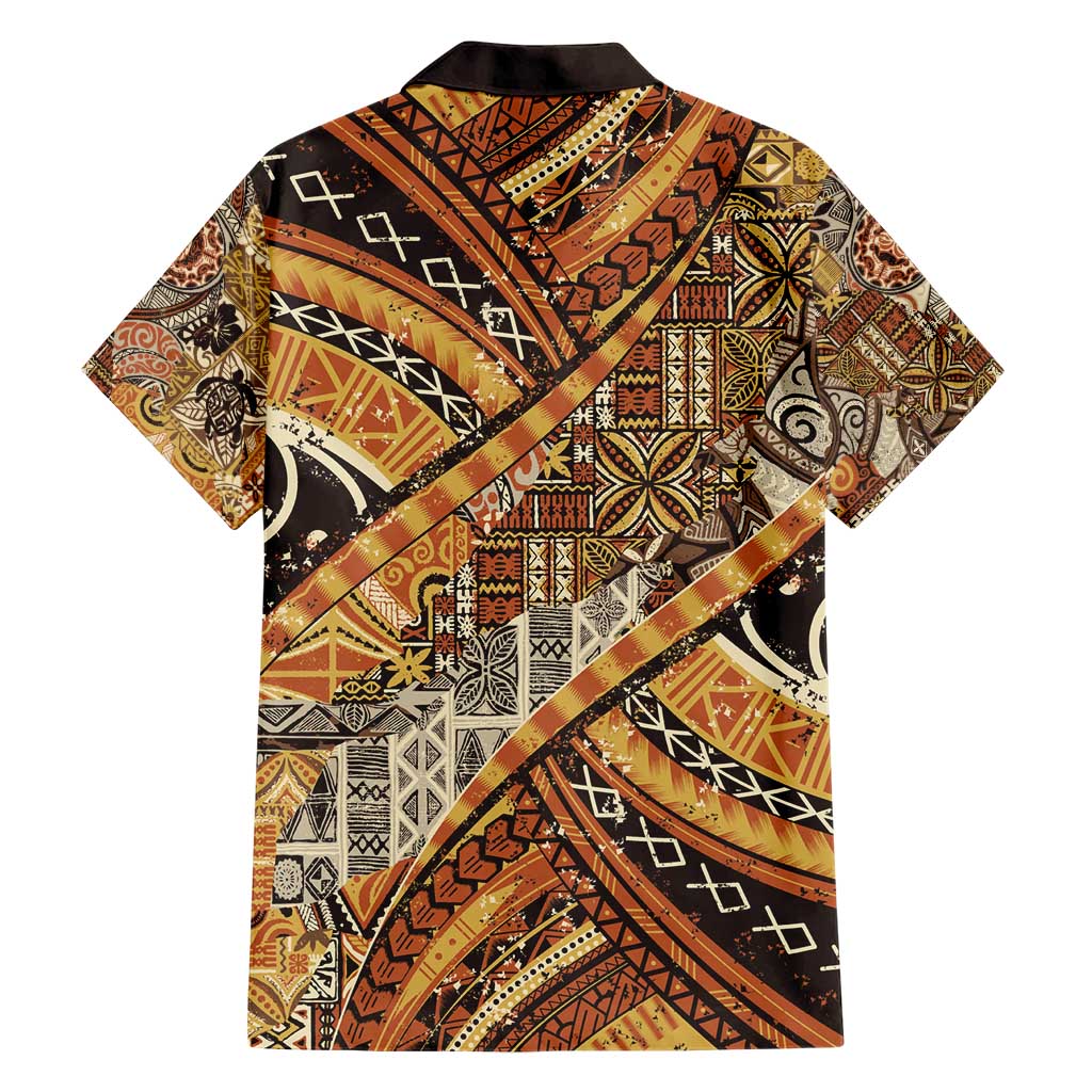 Hawaiian Style Tapa Family Matching Short Sleeve Bodycon Dress and Hawaiian Shirt Vintage Seamless Pattern - Polynesian Pride