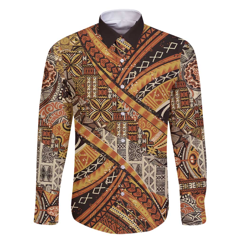 Hawaiian Style Tapa Family Matching Short Sleeve Bodycon Dress and Hawaiian Shirt Vintage Seamless Pattern - Polynesian Pride
