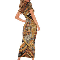 Hawaiian Style Tapa Family Matching Short Sleeve Bodycon Dress and Hawaiian Shirt Vintage Seamless Pattern - Polynesian Pride