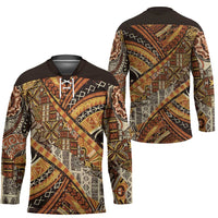 Hawaiian Style Tapa Hockey Jersey Vintage Seamless Pattern LT9 - Polynesian Pride