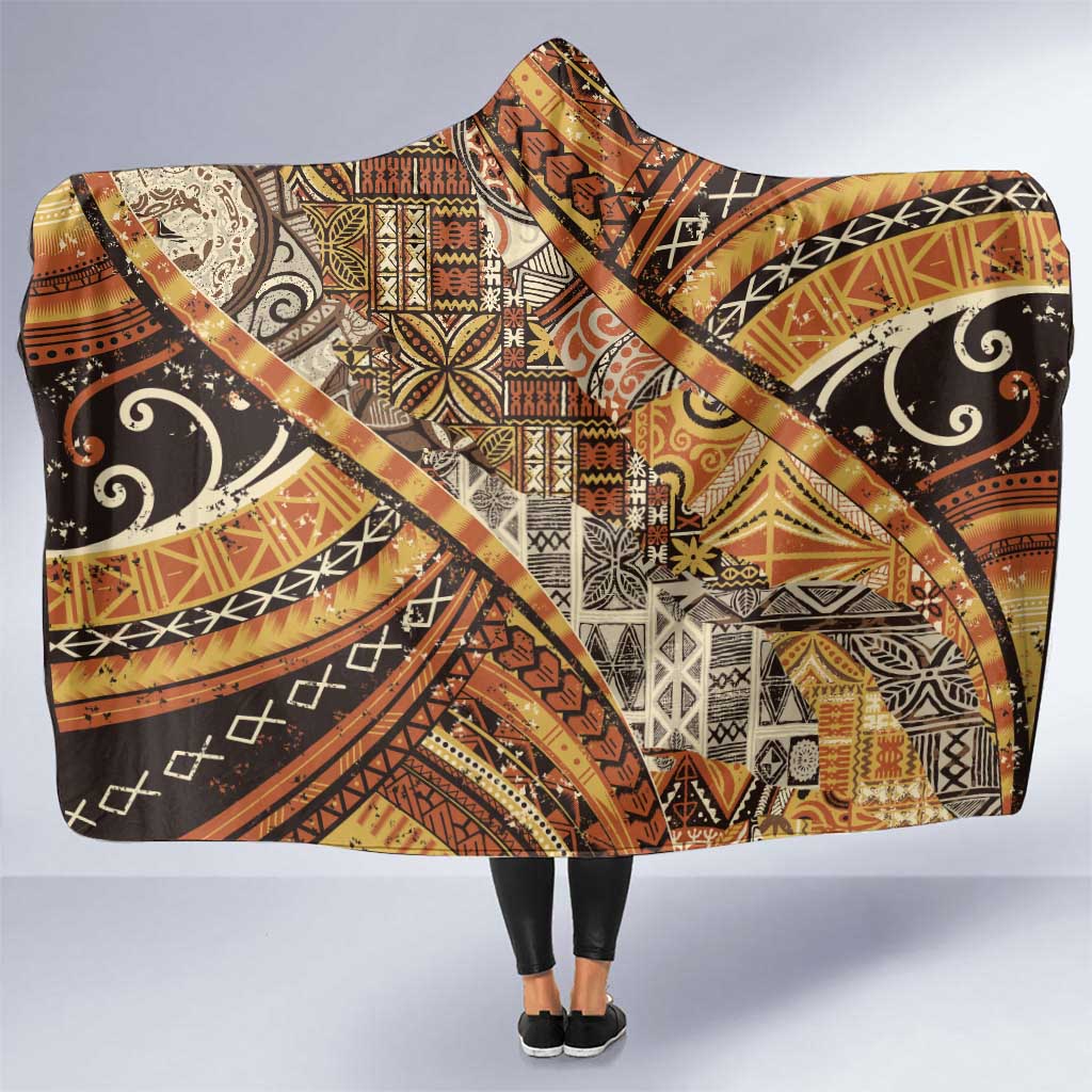 Hawaiian Style Tapa Hooded Blanket Vintage Seamless Pattern - Polynesian Pride