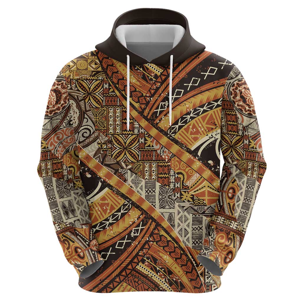 Hawaiian Style Tapa Hoodie Vintage Seamless Pattern - Polynesian Pride