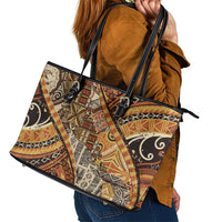 Hawaiian Style Tapa Leather Tote Bag Vintage Seamless Pattern - Polynesian Pride