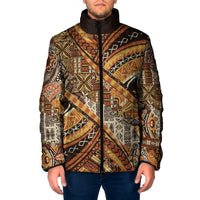 Hawaiian Style Tapa Padded Jacket Vintage Seamless Pattern LT9 Men Red - Polynesian Pride
