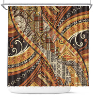Hawaiian Style Tapa Shower Curtain Vintage Seamless Pattern - Polynesian Pride