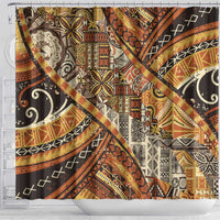 Hawaiian Style Tapa Shower Curtain Vintage Seamless Pattern - Polynesian Pride