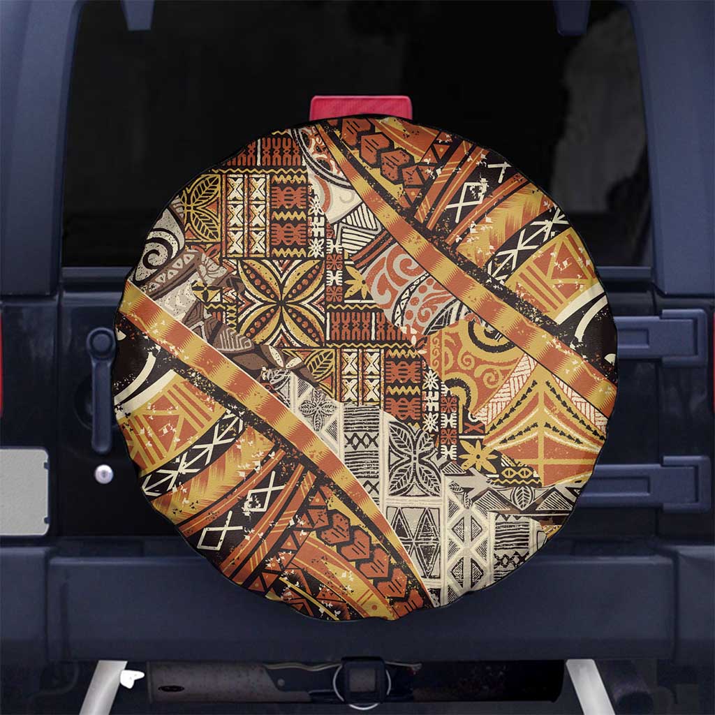 Hawaiian Style Tapa Spare Tire Cover Vintage Seamless Pattern - Polynesian Pride