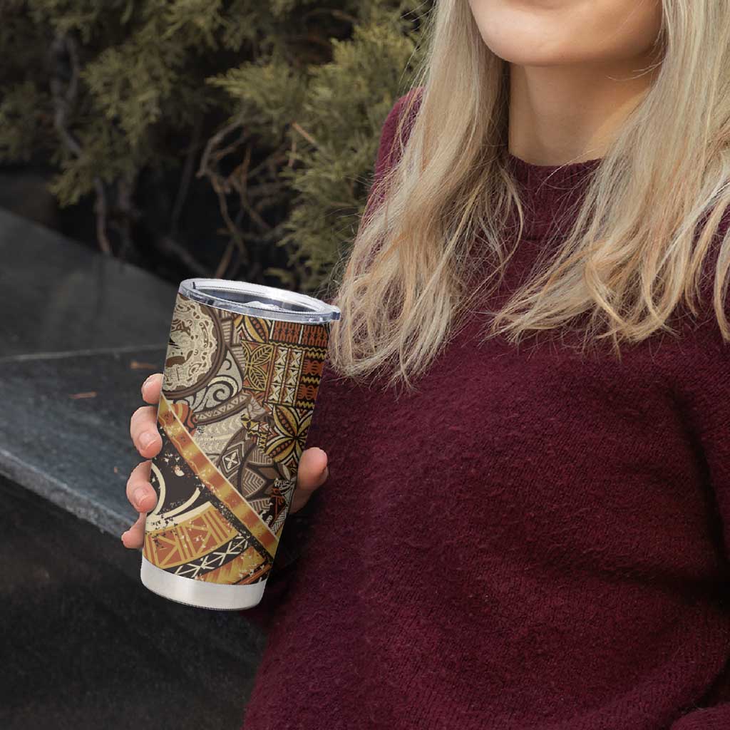 Hawaiian Style Tapa Tumbler Cup Vintage Seamless Pattern - Polynesian Pride