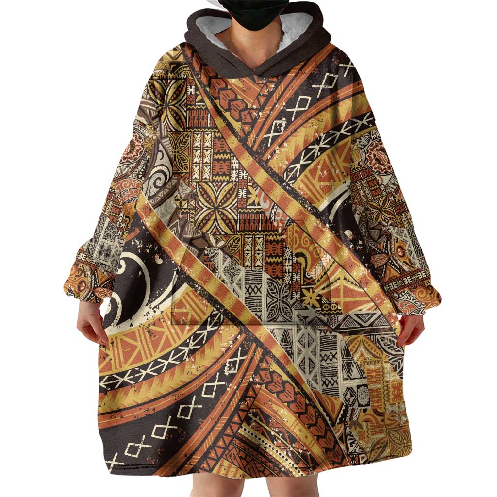 Hawaiian Style Tapa Wearable Blanket Hoodie Vintage Seamless Pattern LT9 - Polynesian Pride