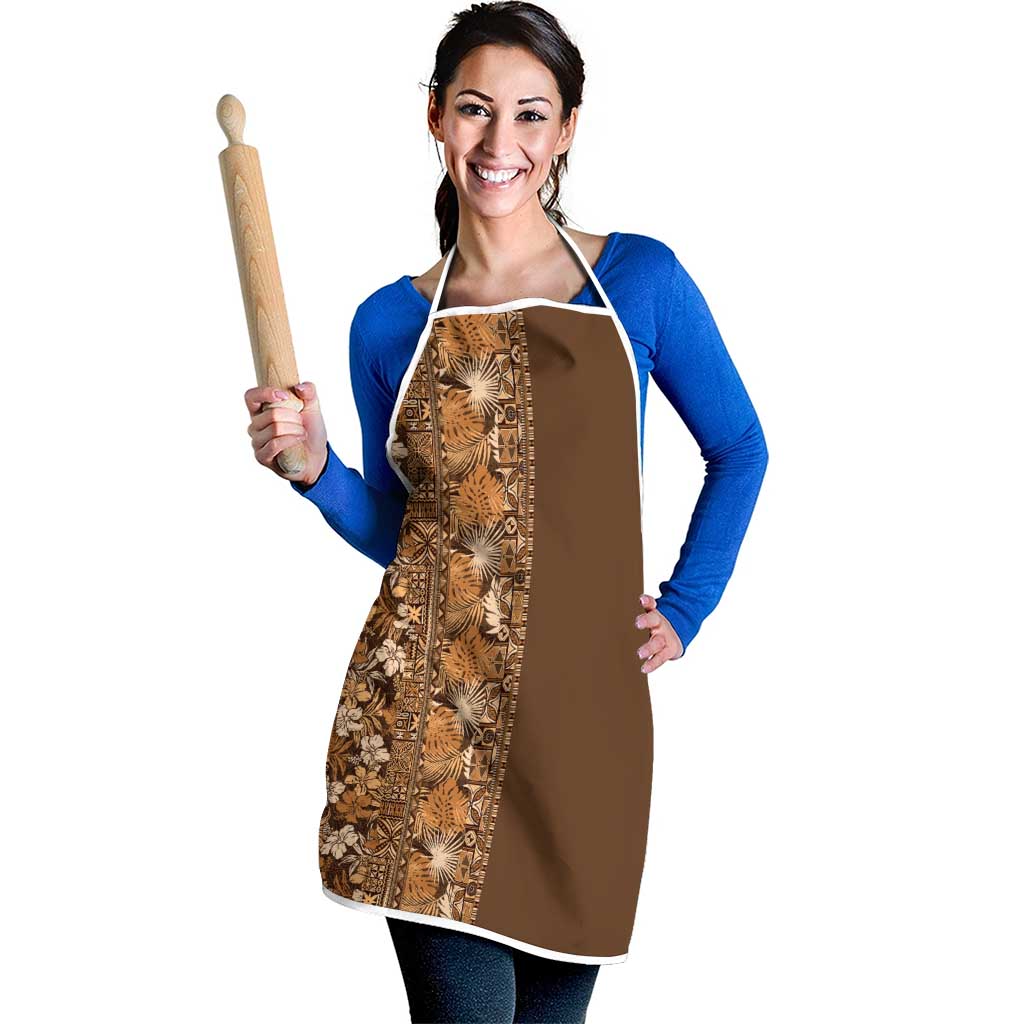 Hawaiian Tribal Elements Hibiscus Apron Gold Pattern - Polynesian Pride
