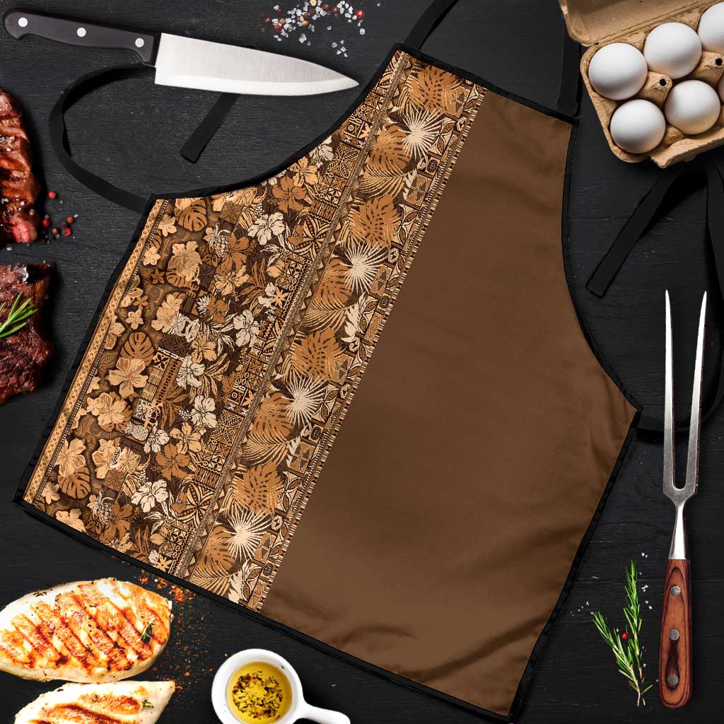 Hawaiian Tribal Elements Hibiscus Apron Gold Pattern - Polynesian Pride