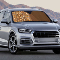 Hawaiian Tribal Elements Hibiscus Auto Sun Shade Gold Pattern - Polynesian Pride