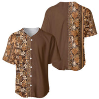 Hawaiian Tribal Elements Hibiscus Baseball Jersey Gold Pattern - Polynesian Pride