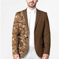 Hawaiian Tribal Elements Hibiscus Blazer Gold Pattern - Polynesian Pride